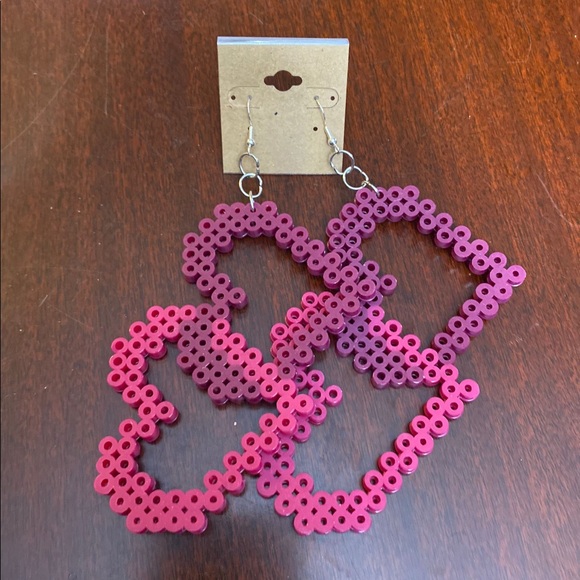Accessories - Purple and Pink heart earrings